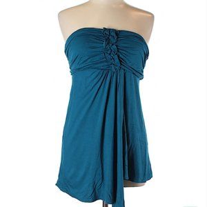 Ella Moss Teal blue Ruched Tube Top Size L